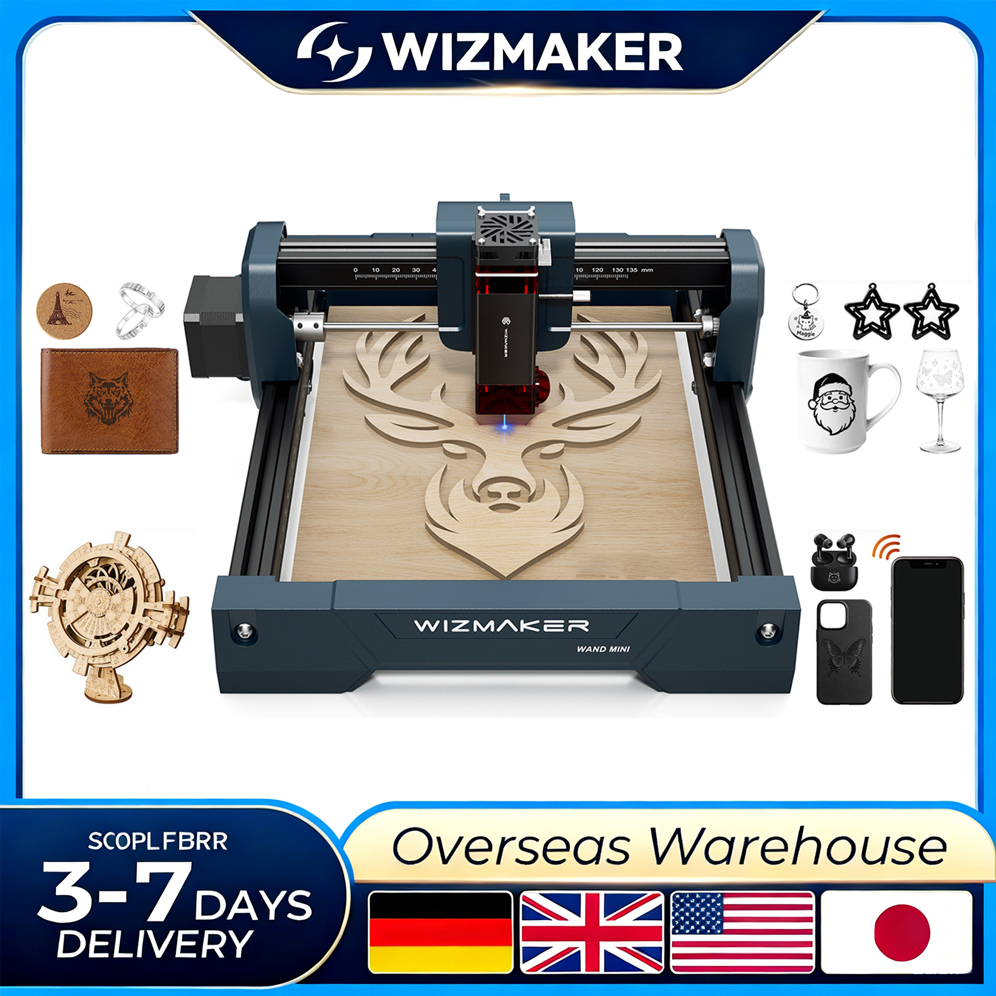 Industrial Handheld Laser - WIZMAKER WAND MINI DIY Laser Engraver
