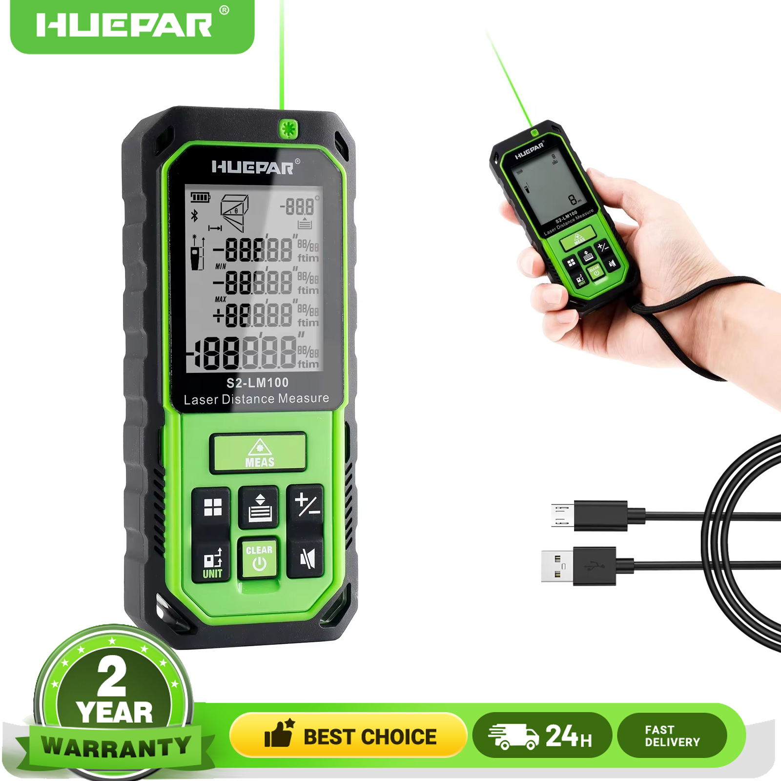 Huepar 100M Green Beam Laser R - Industrial Laser Displacement Sensor reseña y precio
