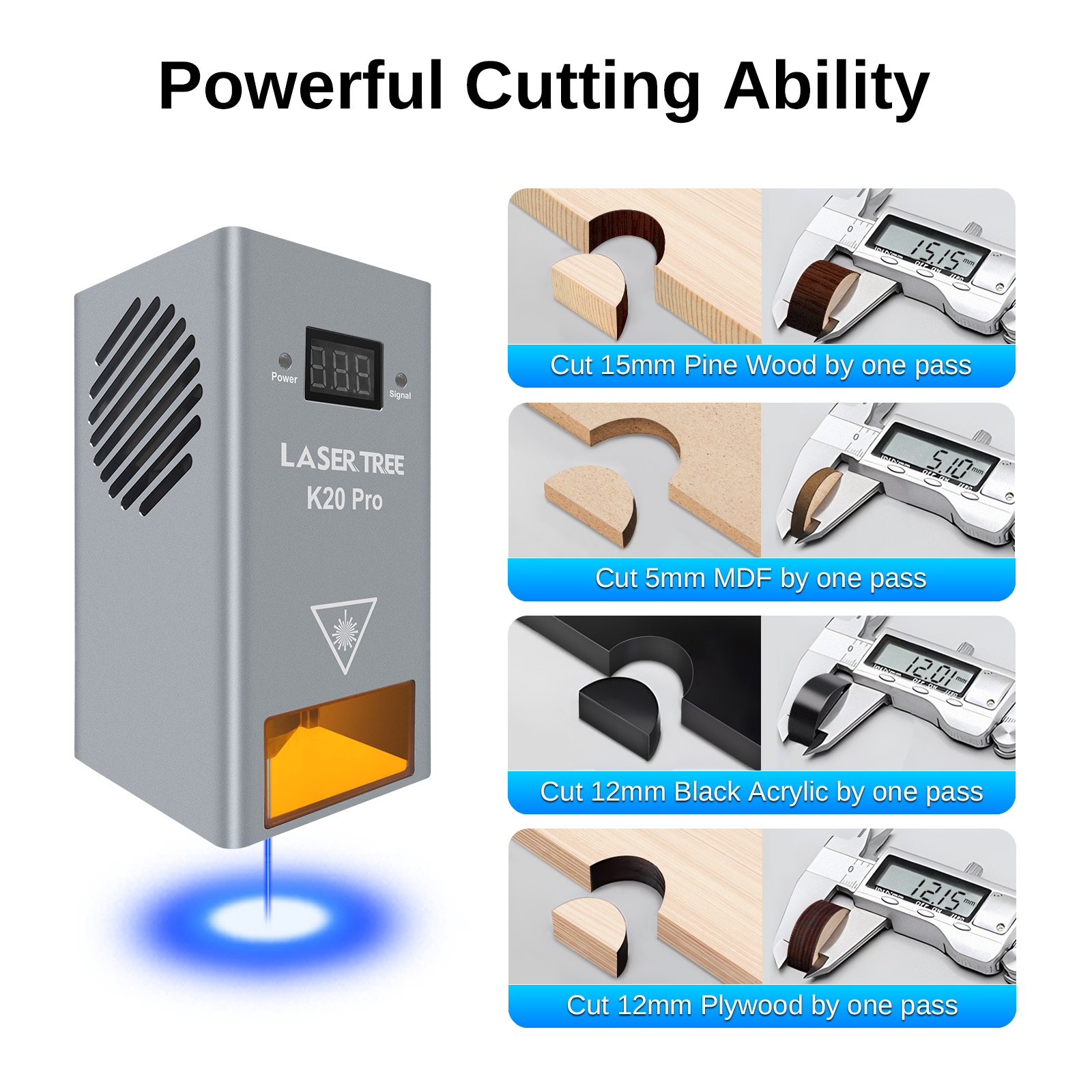 LASER TREE K20 20W Optical Pow - Industrial Laser Cutter reseña y precio