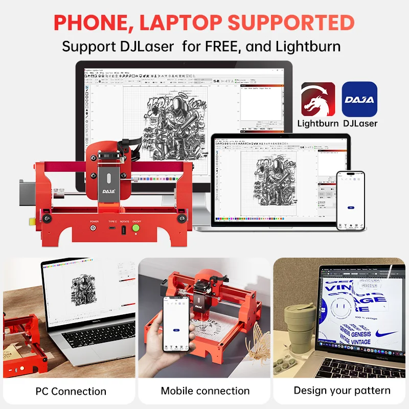 DAJA A7 Laser Engraver 5W Mini - Industrial Laser Cutter reseña y precio