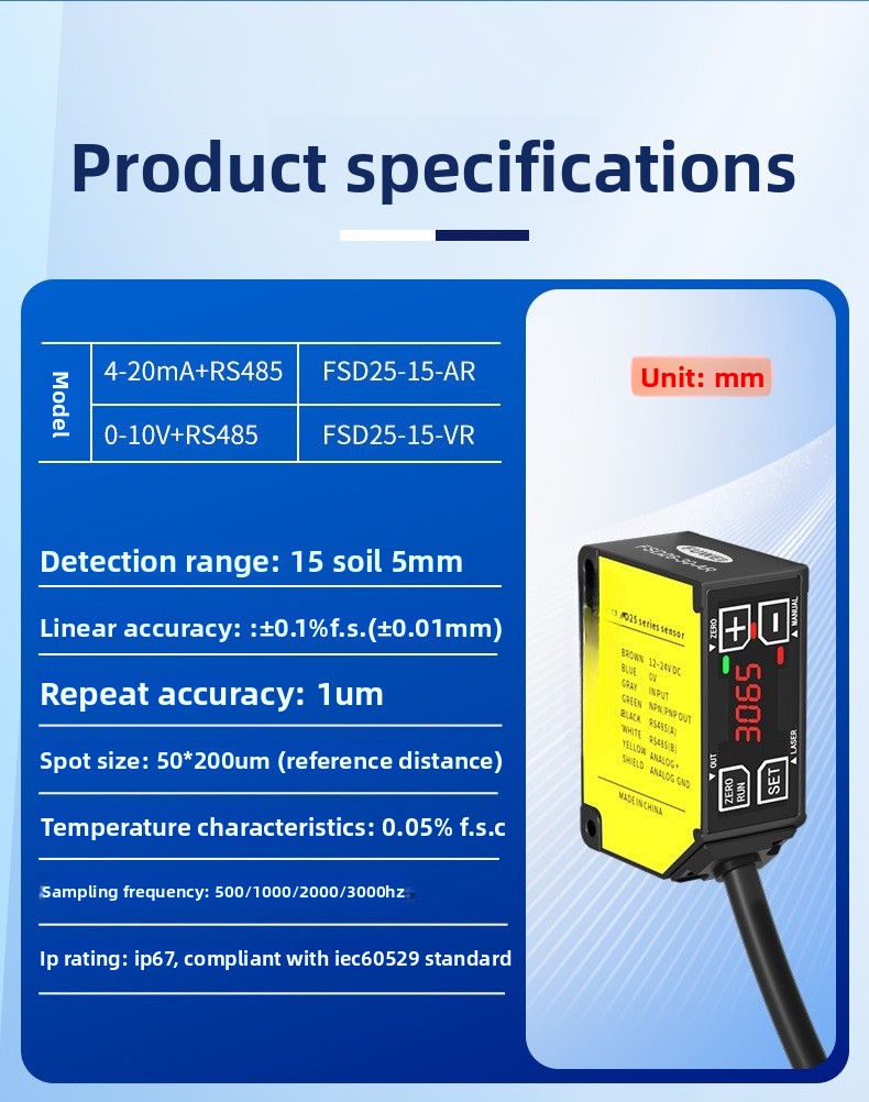 High Precision Laser Displacem - Industrial Laser Displacement Sensor reseña y precio