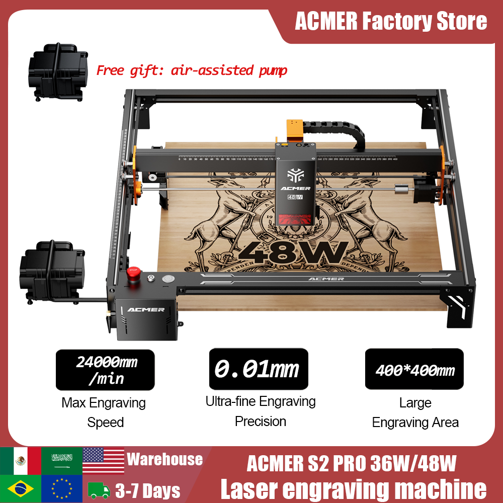 ACMER S2 PRO 36W/48W Laser Eng - Industrial Laser Cutter reseña y precio