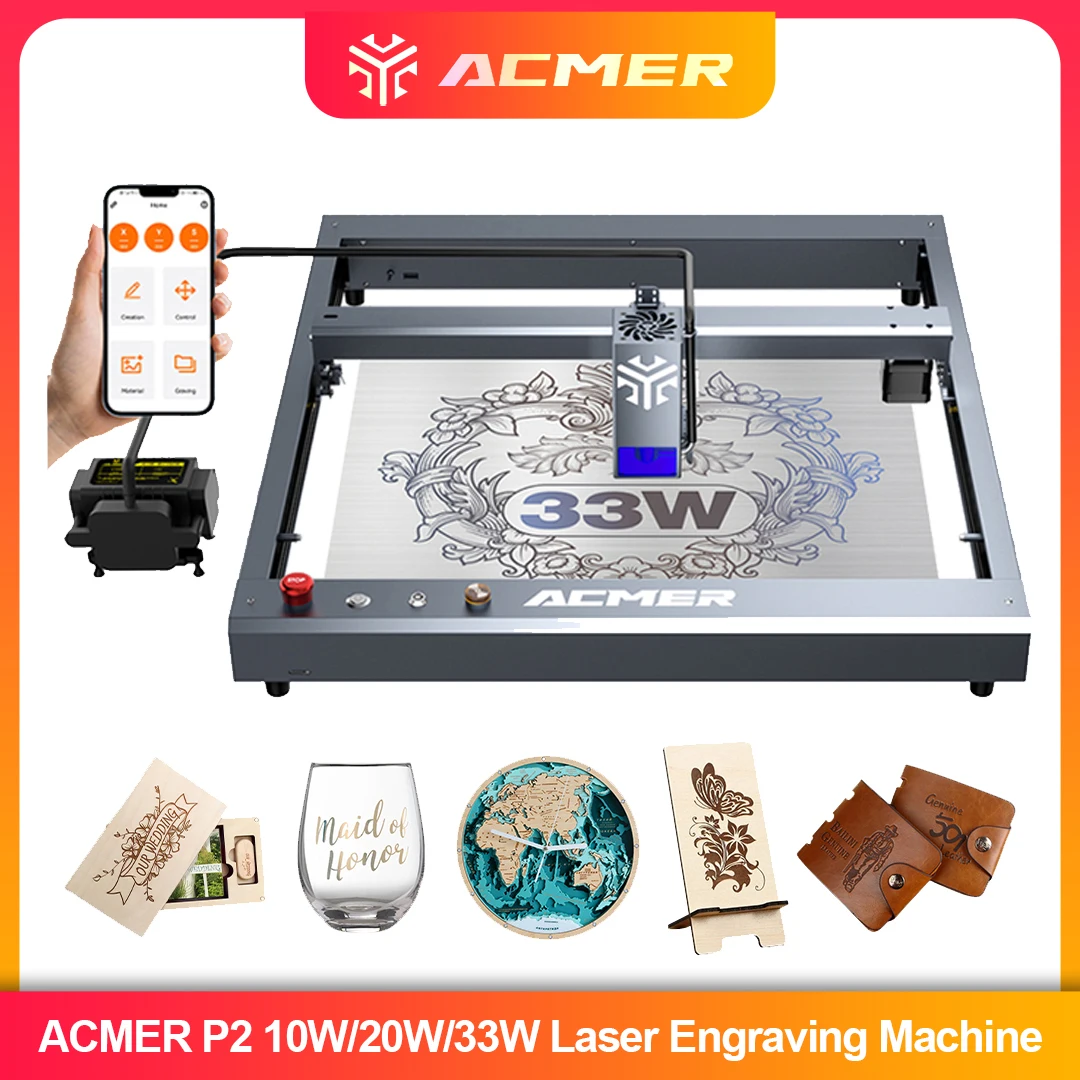 ACMER P2 Laser Engraver 33W 20 - Industrial Laser Cutter reseña y precio
