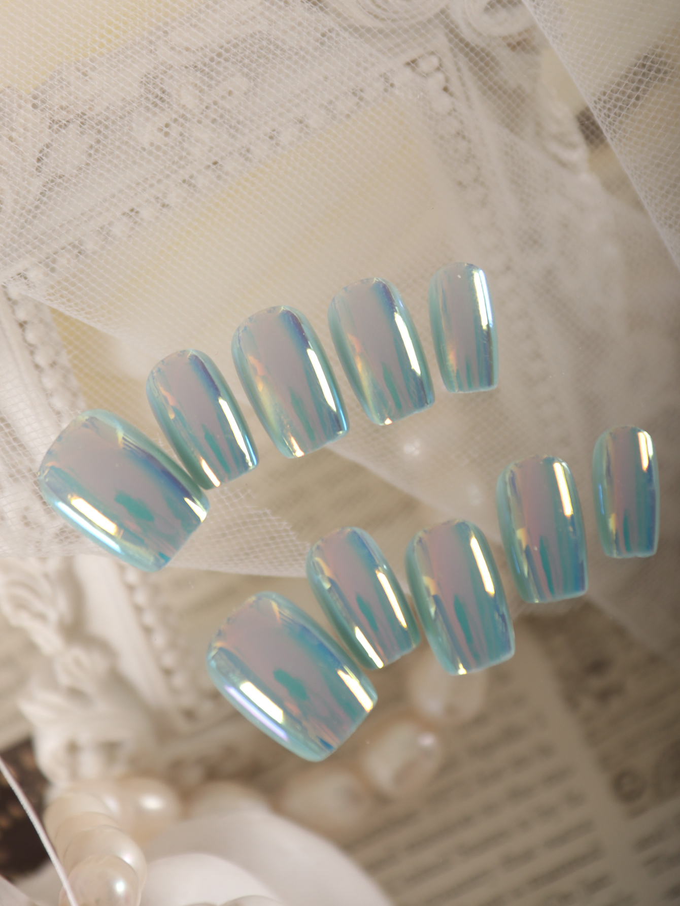10Pcs Press on Nails Short Blu - Industrial Handheld Laser reseña y precio