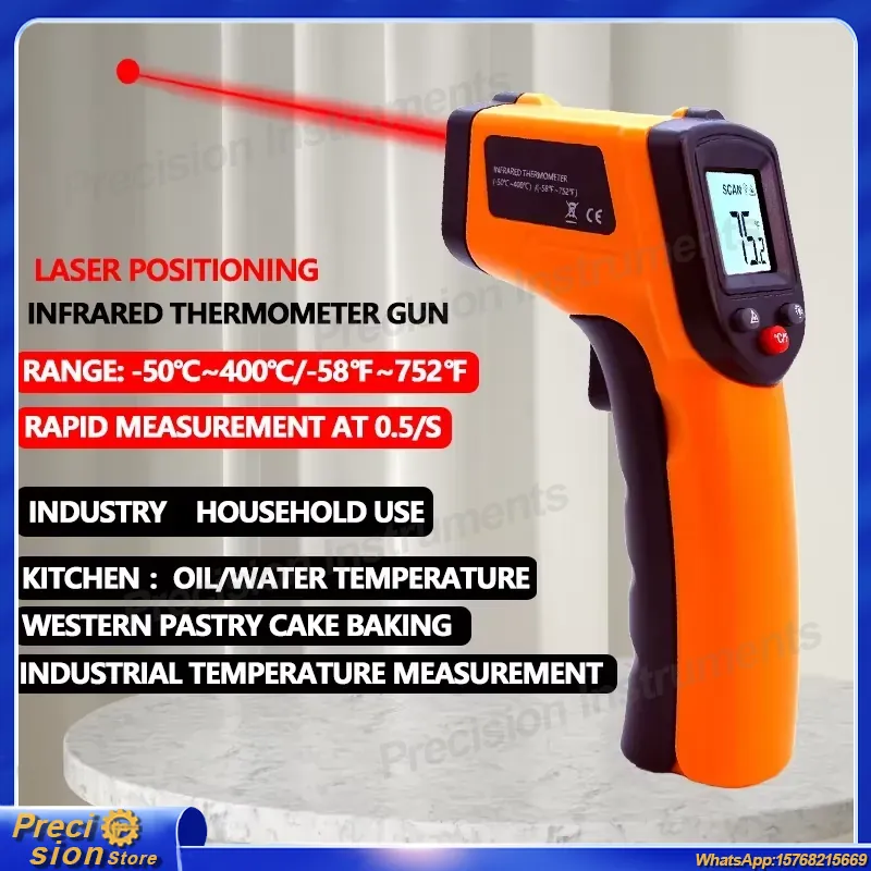 Infrared Thermometer Gun Non C - Industrial Handheld Laser reseña y precio
