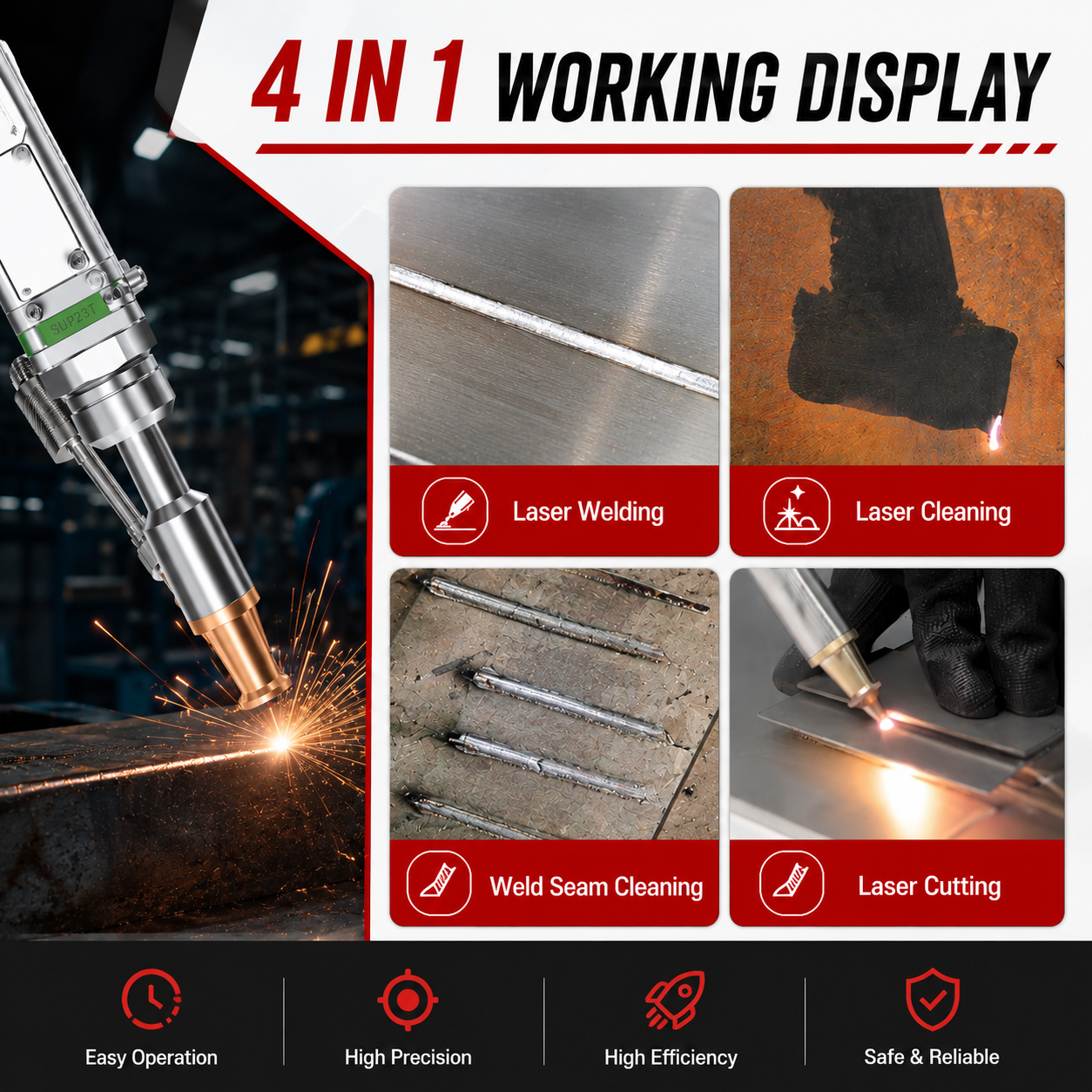 Raycus 3000W 4 IN 1 Fiber Lase - Industrial Handheld Laser Welding Machine reseña y precio